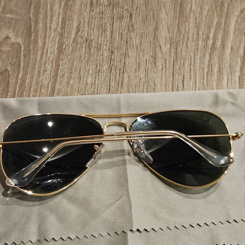 Ray-Ban RB3026 Aviator Large Metal II Sunglasses 62mm Gold Dark Lens Italy