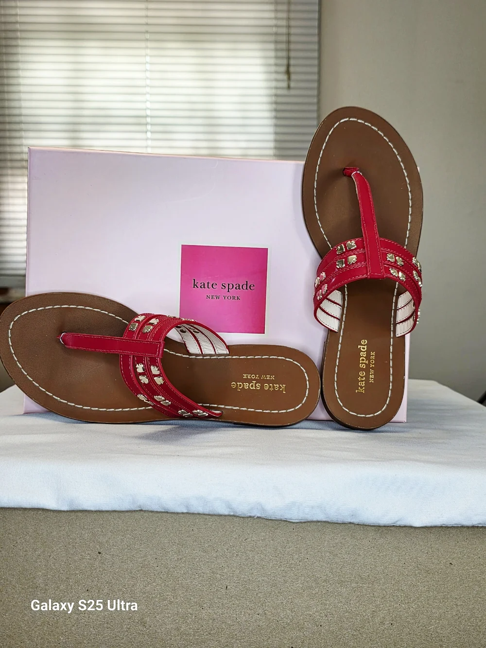Kate Spade Carol Sandals In Ripe Cherry Size 7.5M
