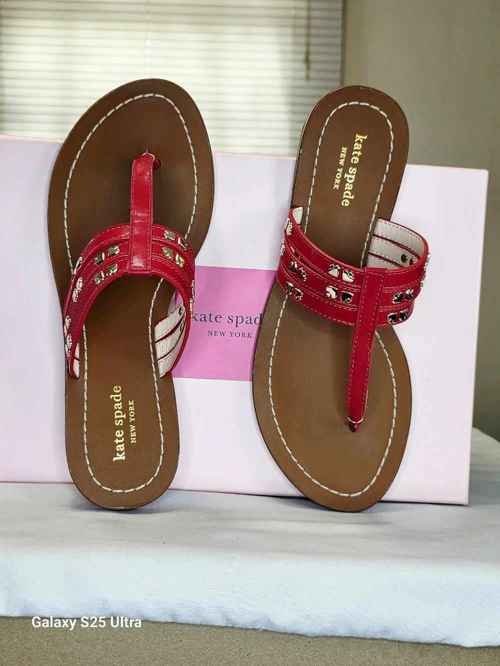 Kate Spade Carol Sandals In Ripe Cherry Size 7.5M
