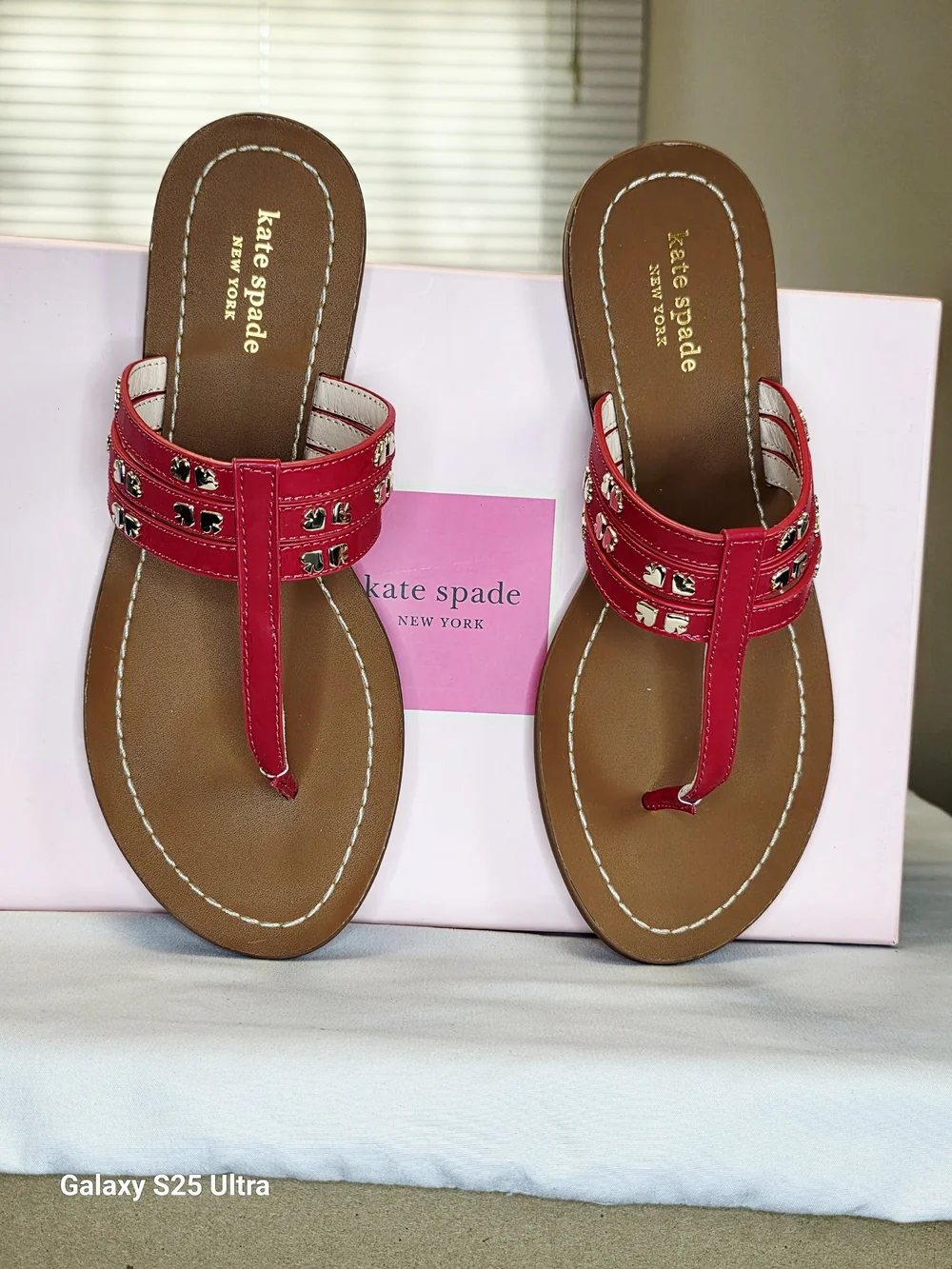 Kate Spade Carol Sandals In Ripe Cherry Size 7.5M