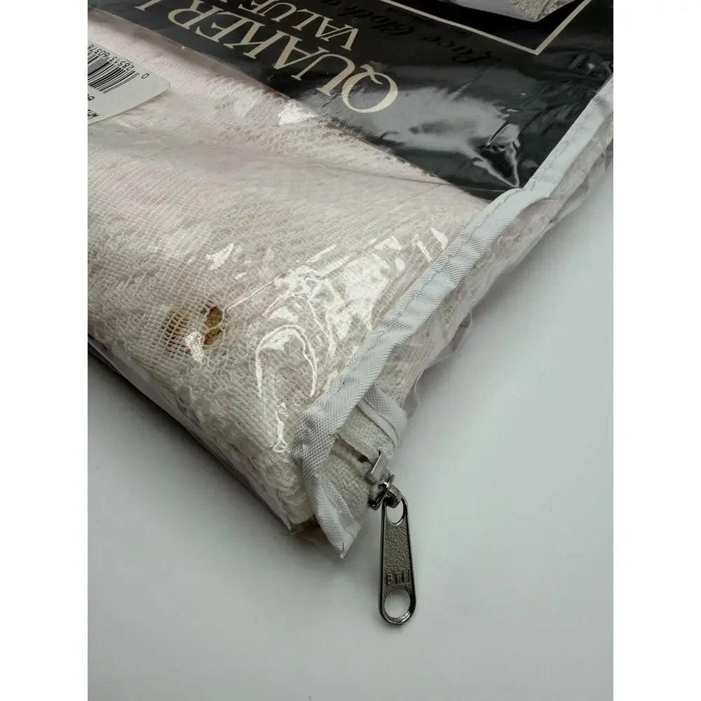 Vintage Quaker Lace Tablecloths Value Pack 60x80 Oval White Lace Red Solid