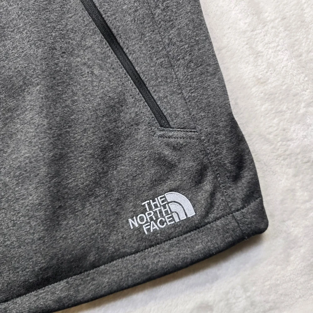 The North Face Windwall Vest Mens XL Charcoal‎ Grey Full Zip Co. Logo