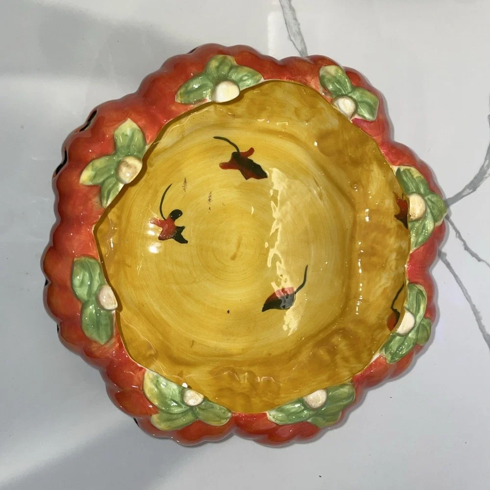 Certified International Halloween Pumpkin Cookie Platter & Candy Bowl Set Orange