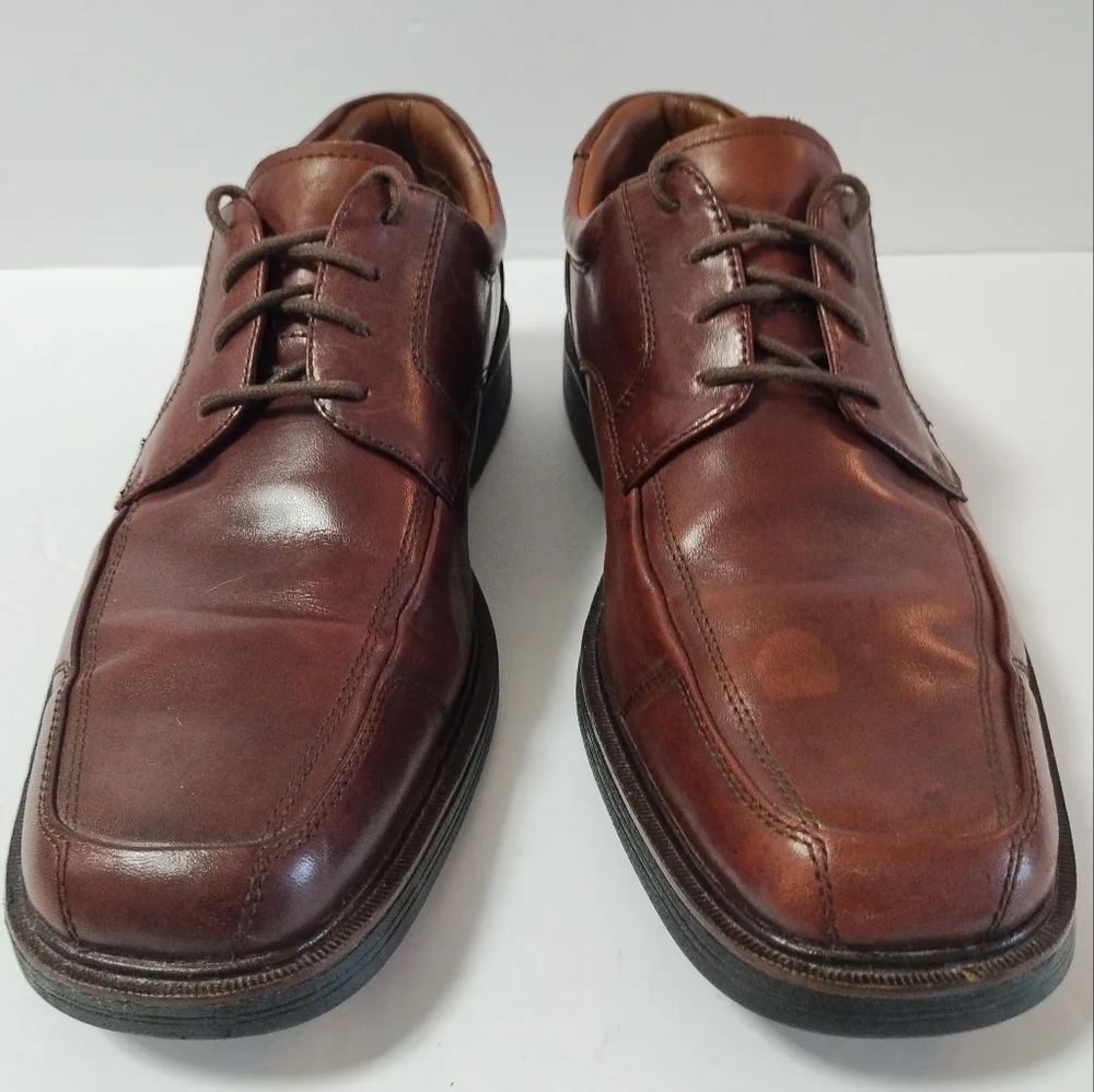 Men's Johnston & Murphy XC4 Sheepskin Leather Oxford Dress Shoes Brown Sz 9.5M