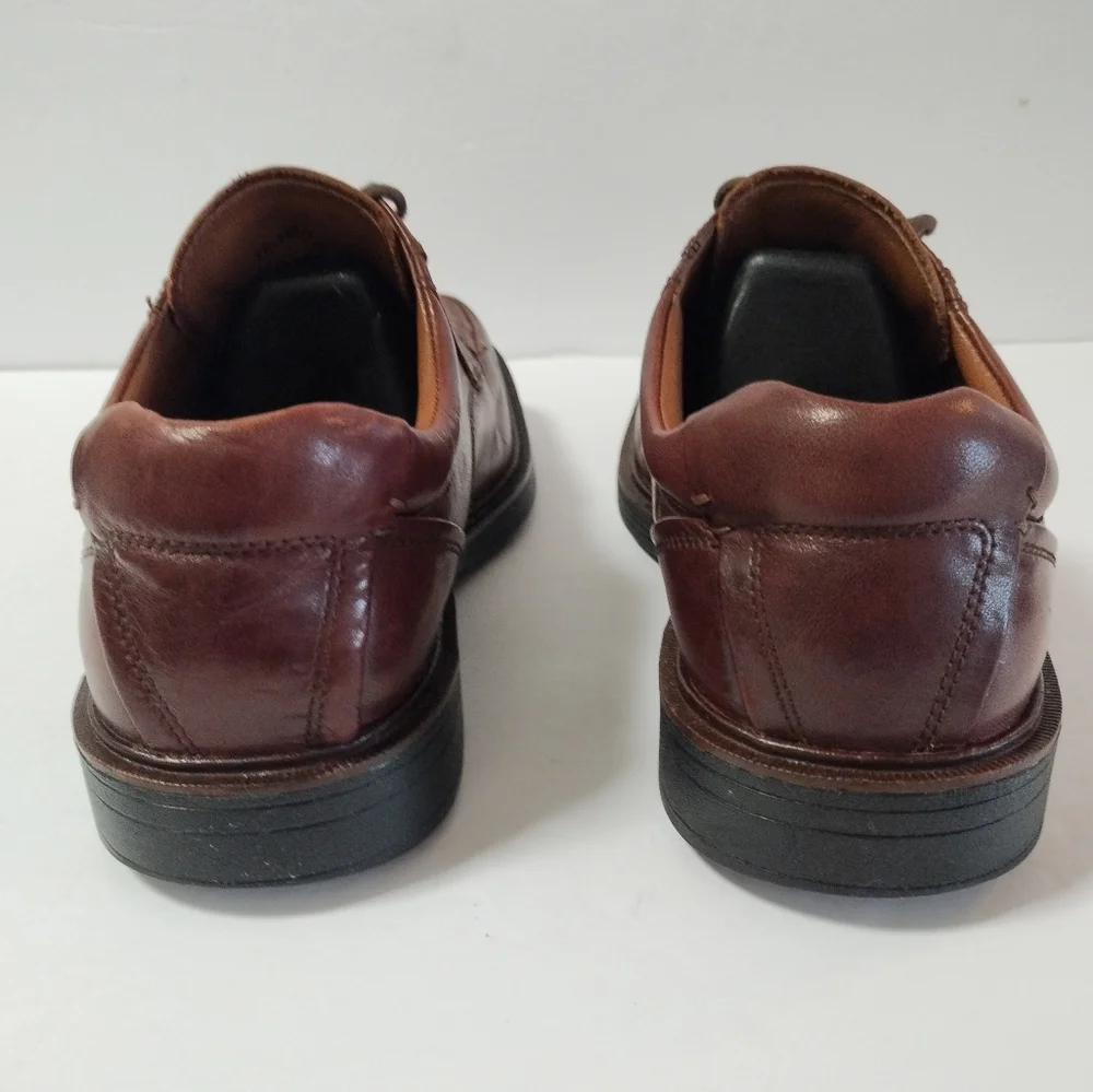 Men's Johnston & Murphy XC4 Sheepskin Leather Oxford Dress Shoes Brown Sz 9.5M