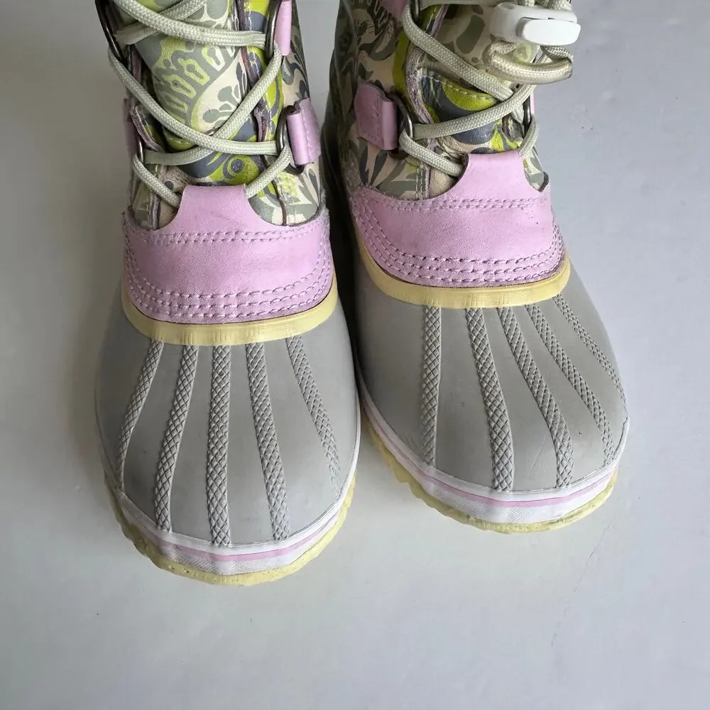 Sorel Yoot Pac Floral Pastel Winter Snow Boots - Size 4