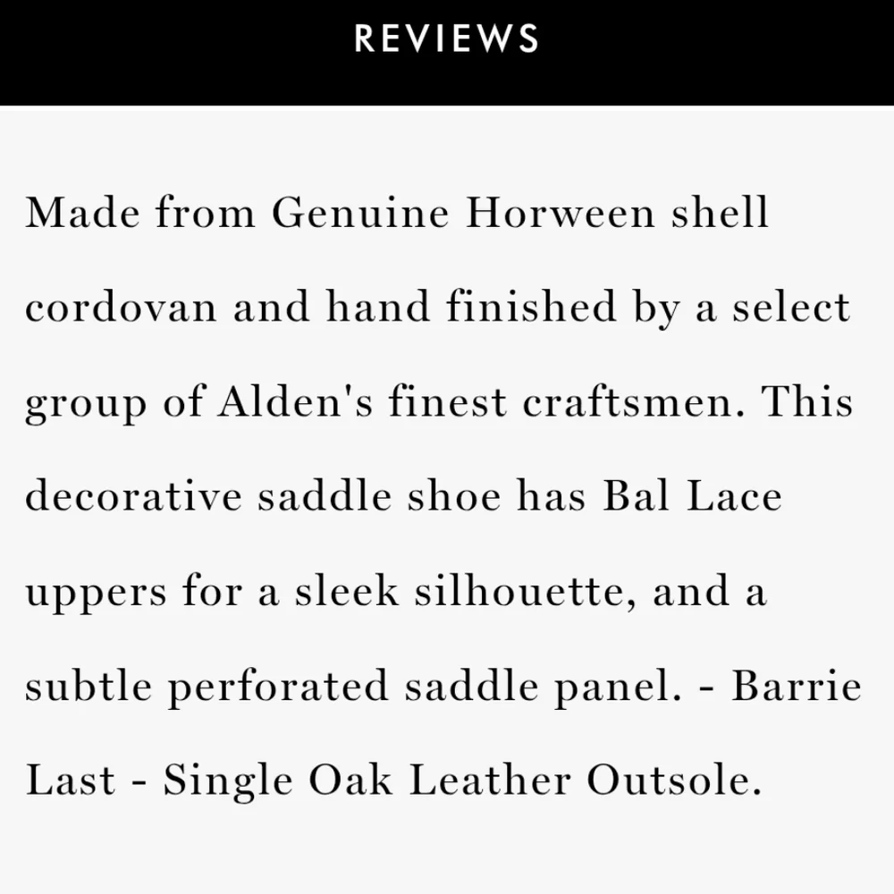 Alden overall excellent