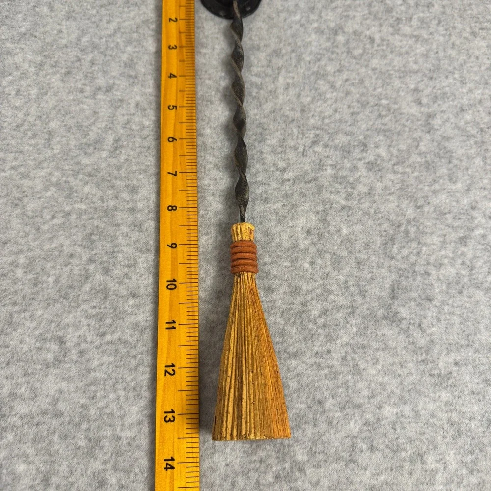 Vintage Midwest of Cannon Falls Halloween Witch Broom Pewter Candle Snuffer Rare