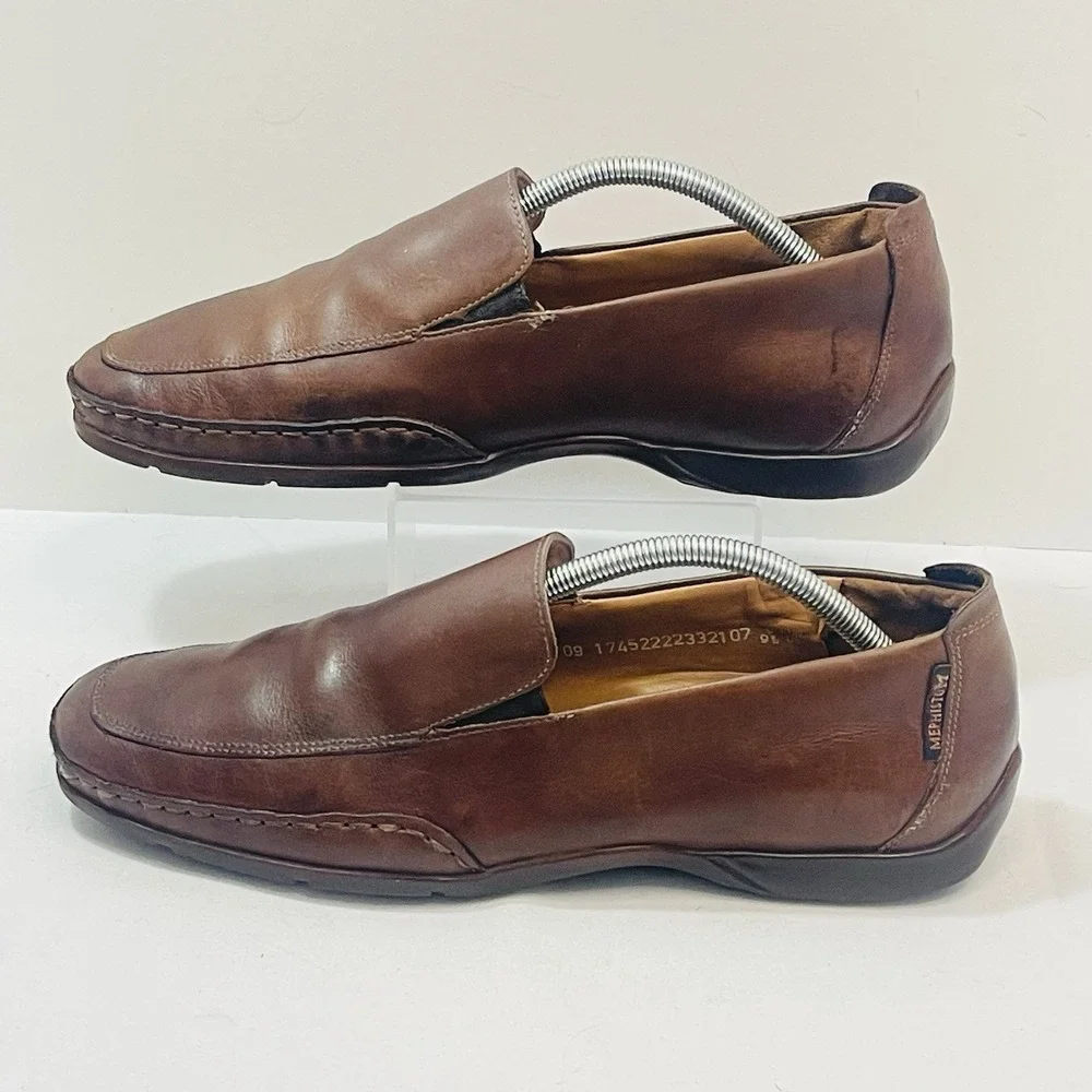 Mephisto Edlef Loafers Brown Leather Cool Air Slip On‎ Moccasin Mens 9.5
