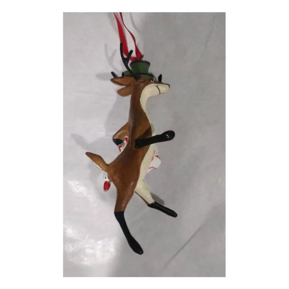 2005‎ Department 56 Reindeer Carrying a Goose Tree Ornament, In Original Box
