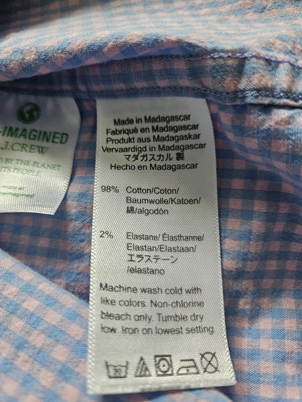 J. Crew Blue Micro-Check Button-Down Shirt