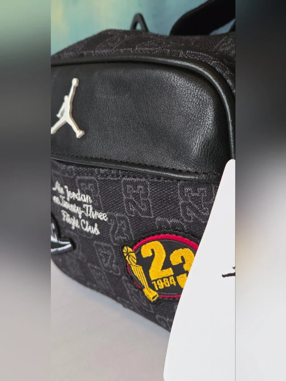 Jordan Black Gray 23 Patch Crossbody Belt Bag