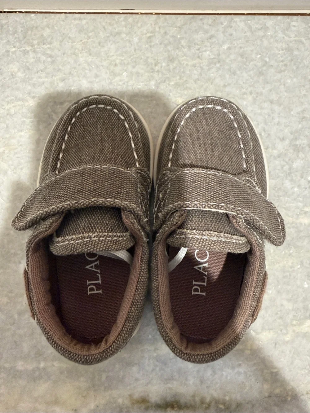 The Children's Place Brown Canvas Hook-and-Loop Toddler Shoes
