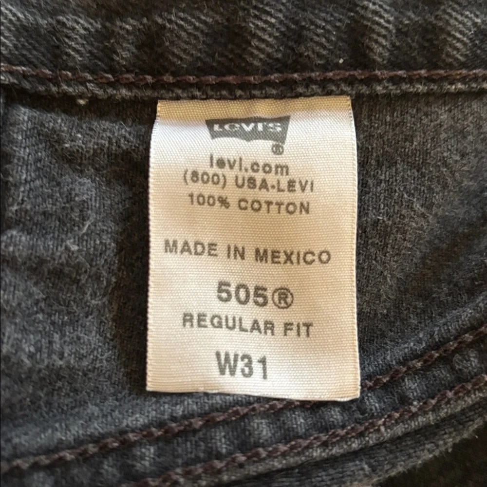 VTG Levi’s 505 Relaxed Fit Mens Jean Jorts Shorts Black Size 31X8” 100% Cotton