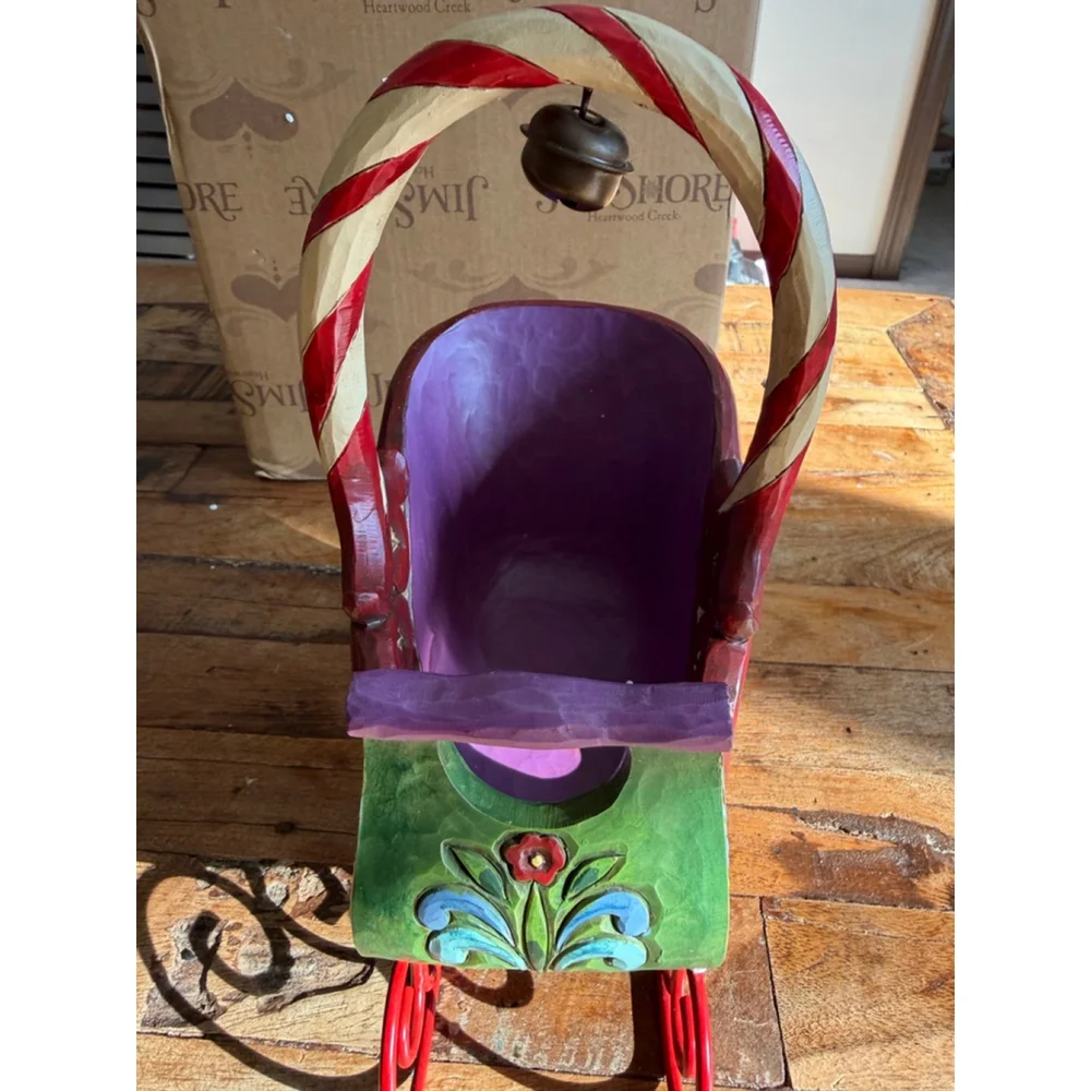 Jim Shore Christmas Ornaments Set/5 Winter Sleigh w/Hanging Ornaments