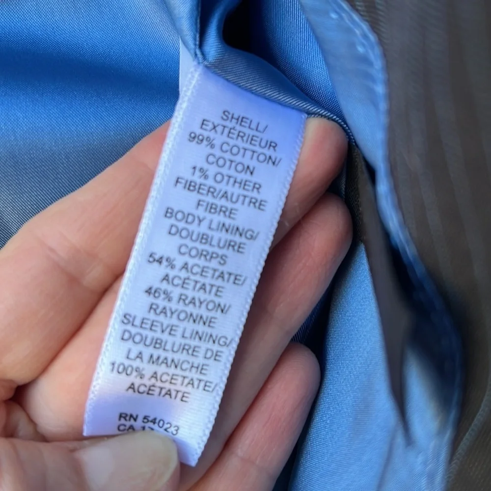 Banana Republic New Men’s Pinstripe Cotton Gray/Blue Sports Coat. Size40S