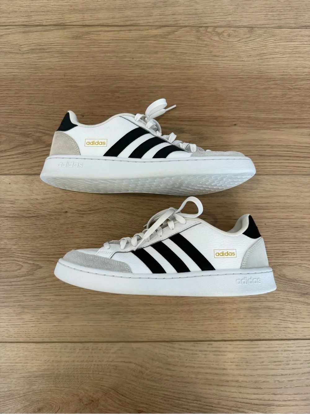 adidas White and Black Classic Low-Top Sneakers