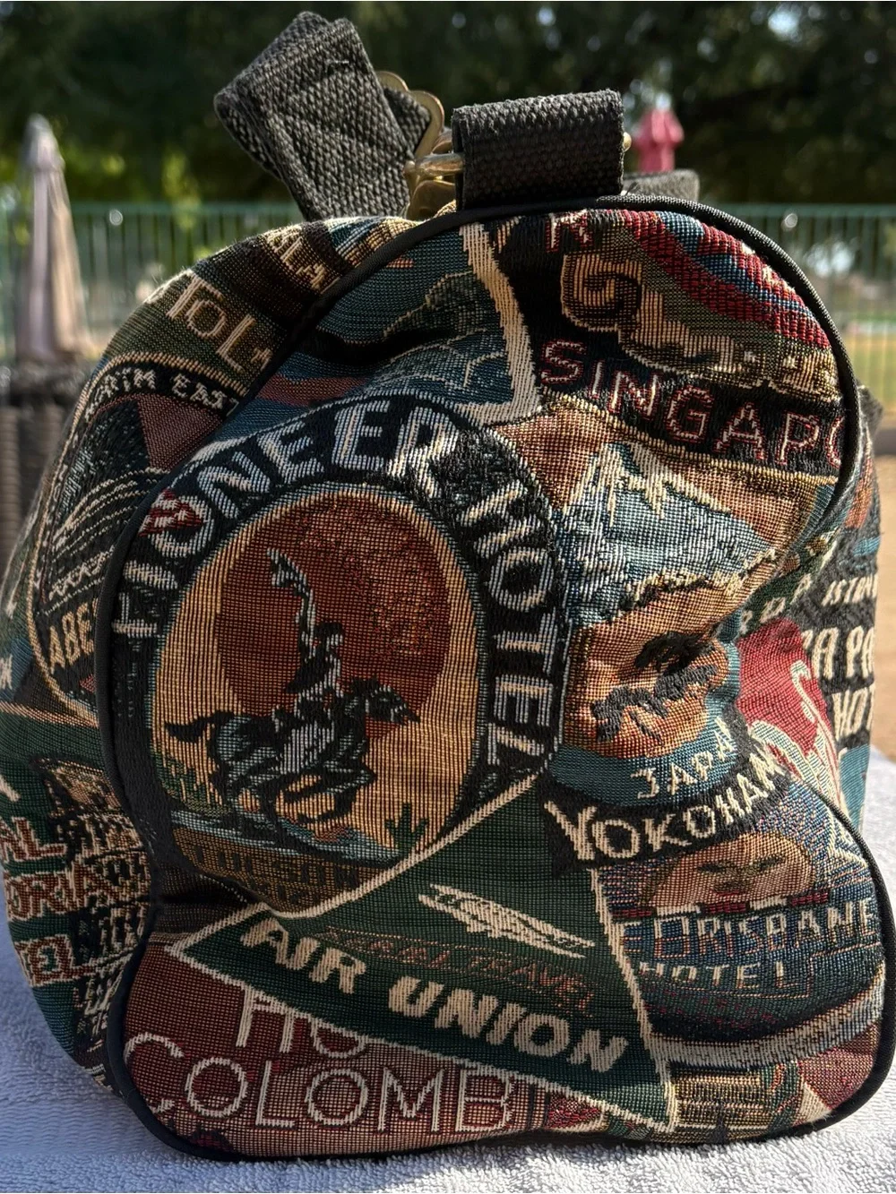 Multicolor Graphic Canvas Duffel Bag - Travel Weekender