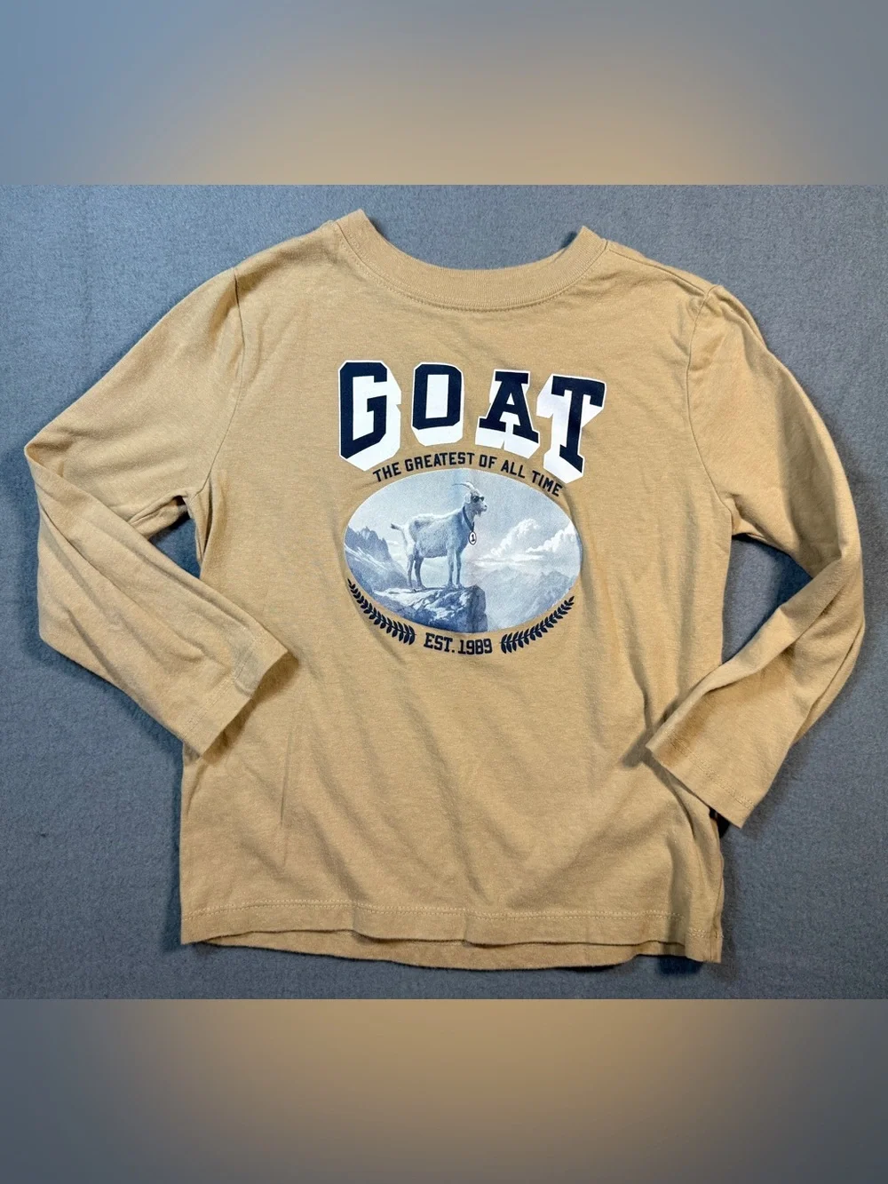 Carter's Tan GOAT Graphic Long-Sleeve Tee
