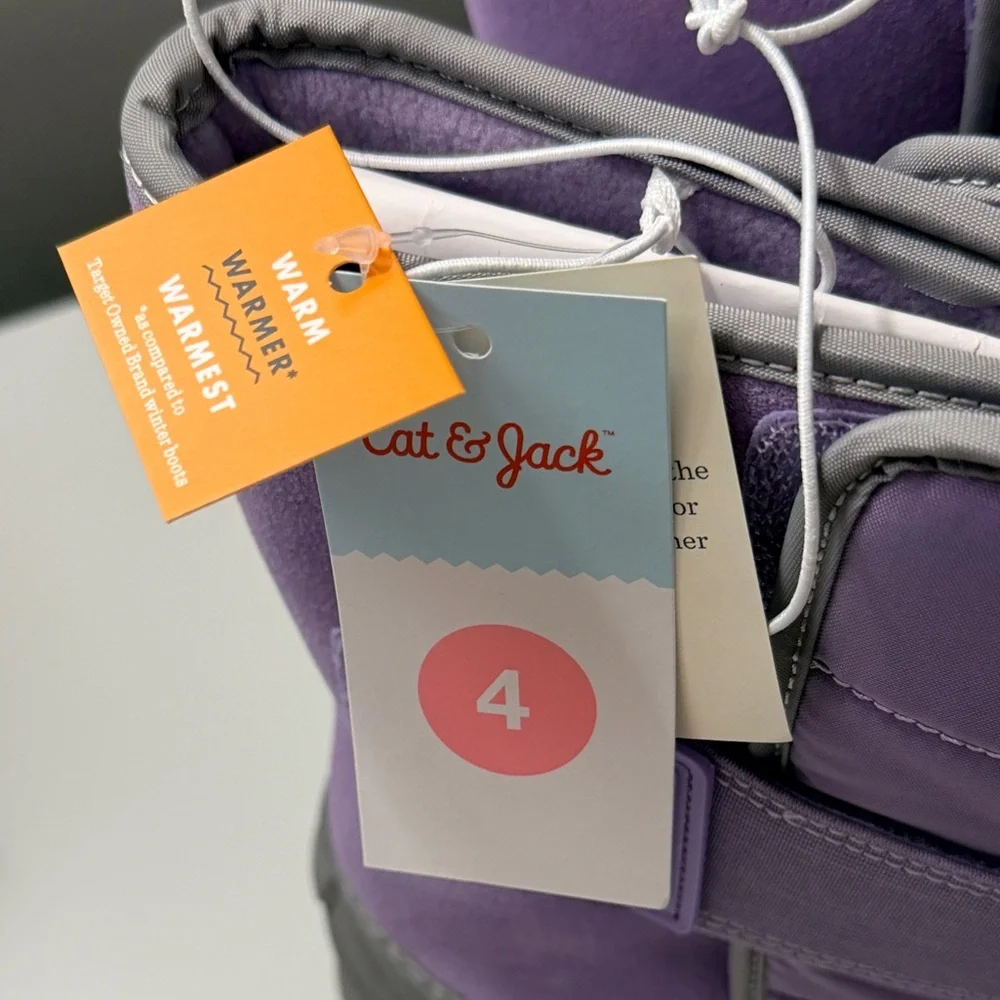 Cat &‎ Jack Purple and Gray Winter Boots