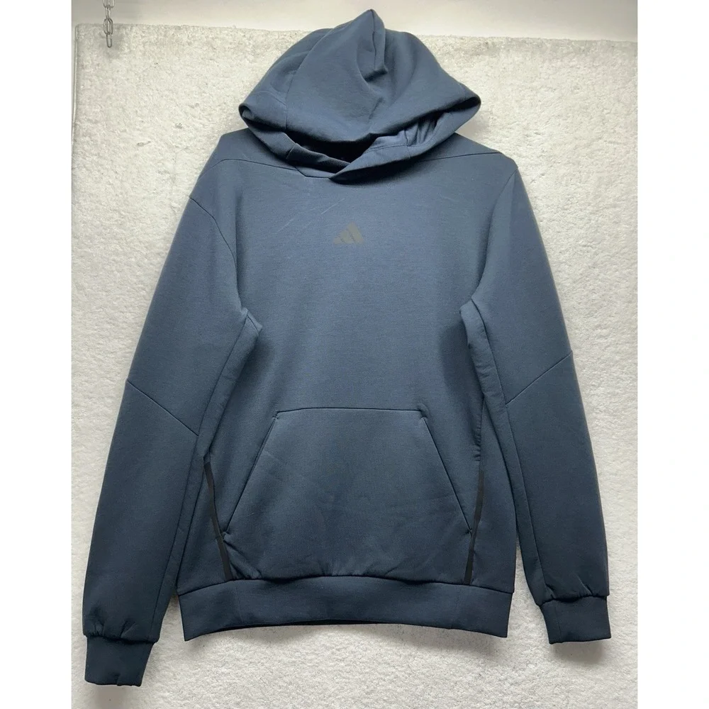 Adidas Mens Size S Blue Designed For Training Long Sleeve Hoodie Sweatshirt (U4)