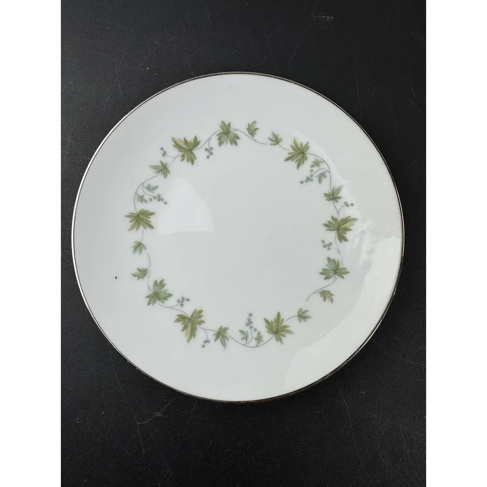 Noritake‎ Lexington Bread / Dessert Plates set of 3 floral platinum trim