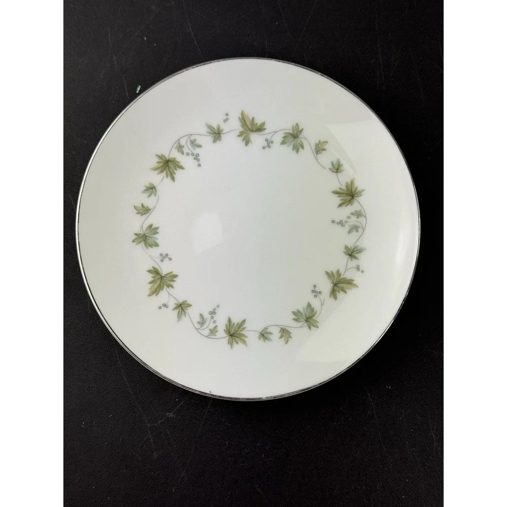 Noritake‎ Lexington Bread / Dessert Plates set of 3 floral platinum trim