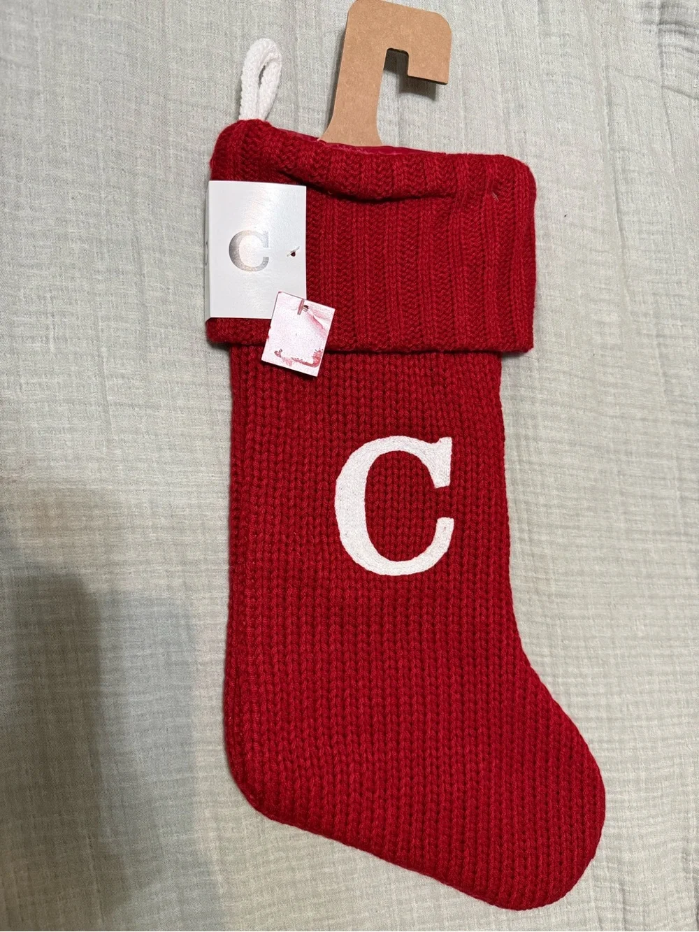Wondershop monogram stocking with letter C