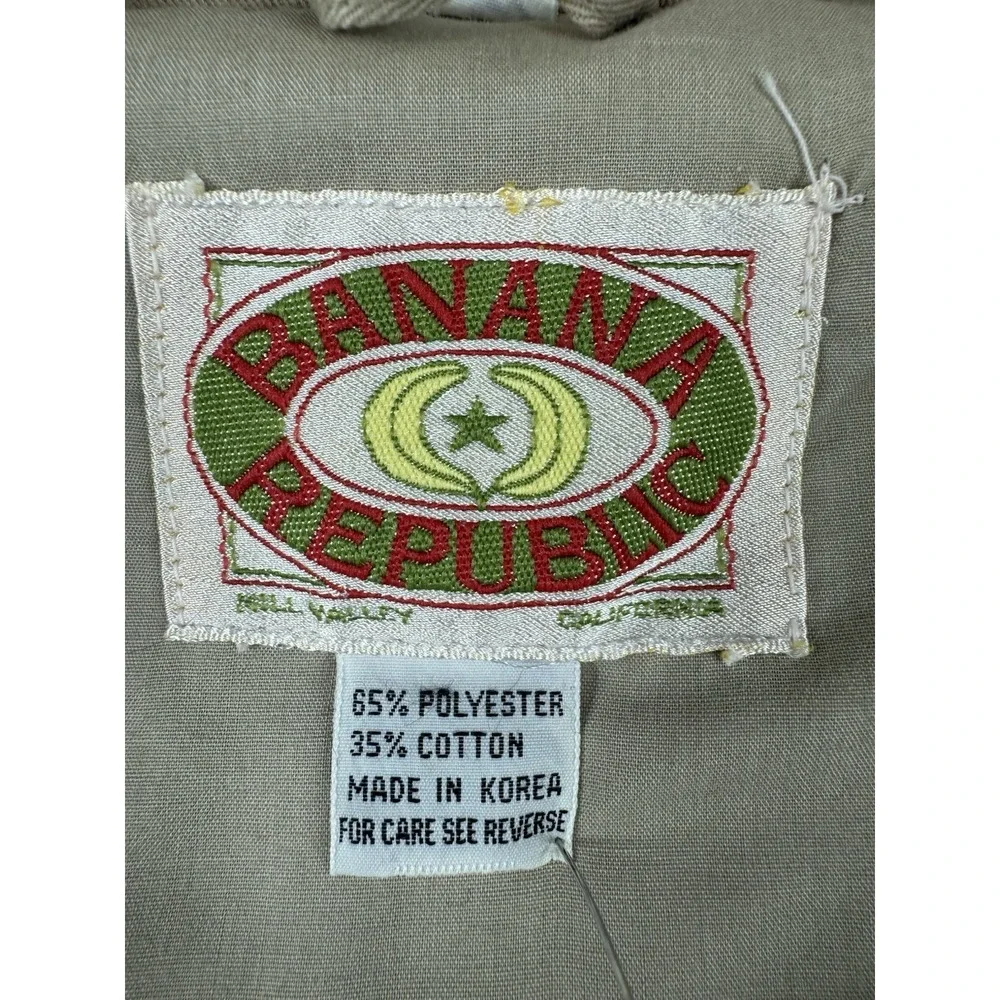 Banana Republic Vintage‎ Safari Best Man Pockets Travel Photo 80s 90s L Khaki