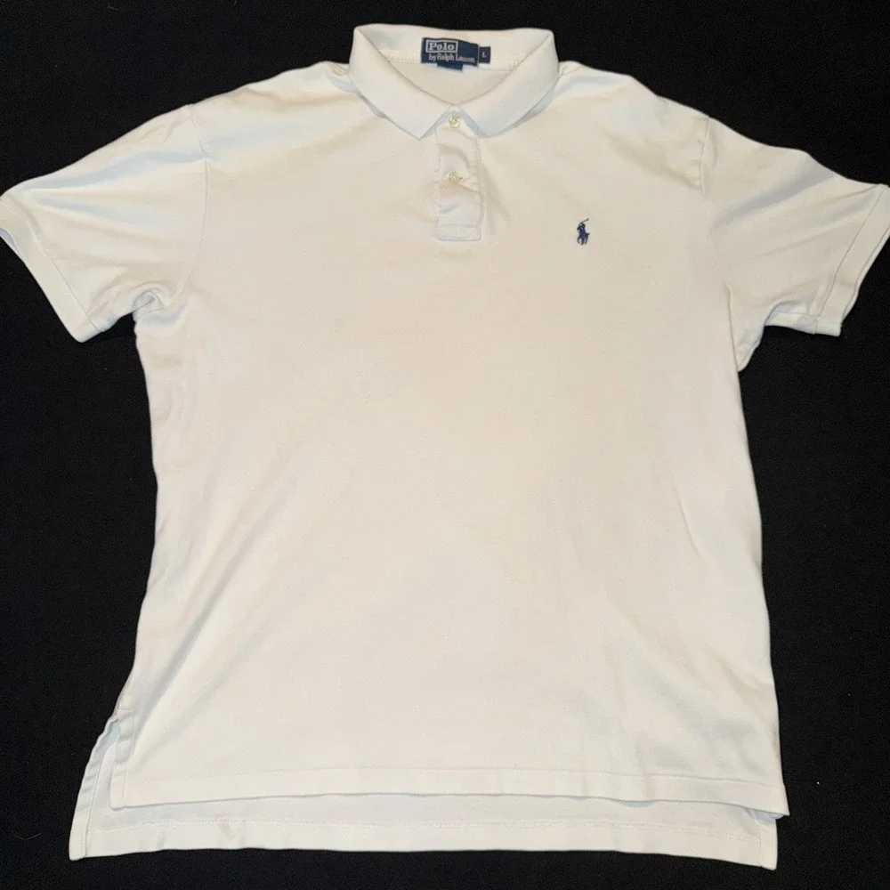 Polo Ralph Lauren Shirt Mens Extra Large White Short Sleeve Custom Fit Pullover