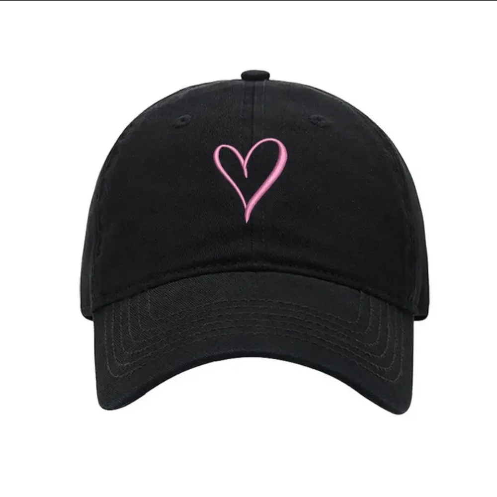Hand Drawn Heart Hat Womens Embroidered Baseball Cap