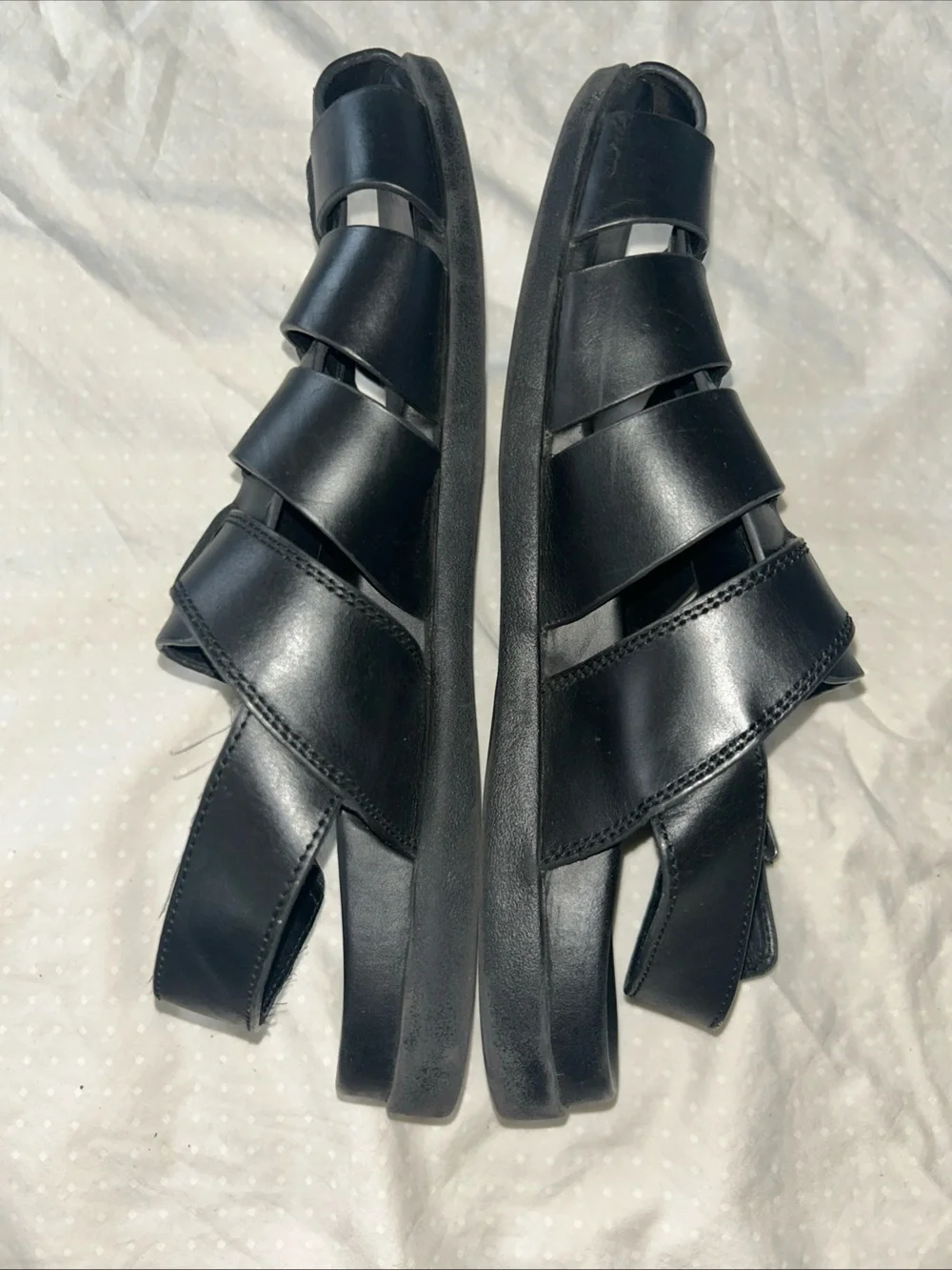 Vionic Men's Black Leather Fisherman Sandals Size 9