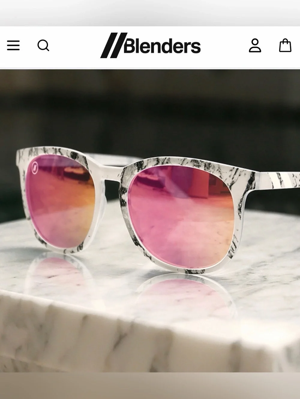 Blenders Eyewear Alumni Queen Sunglasses (Marble/Pink Mirror)
