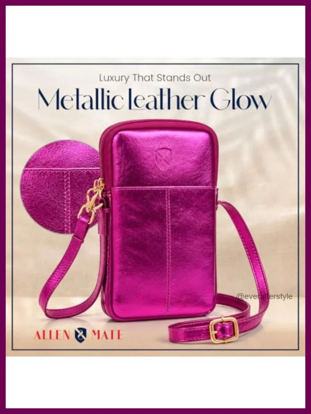 Genuine Leather Small Crossbody Bag for Women Cell Phone Purse RFID Wallet