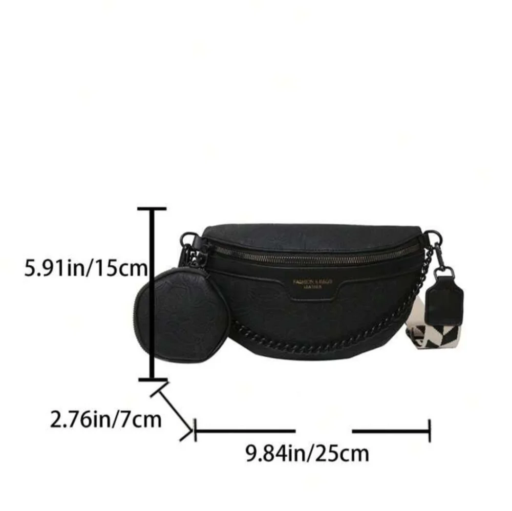 NWT Black Floral Embossed Crossbody Sling Bag