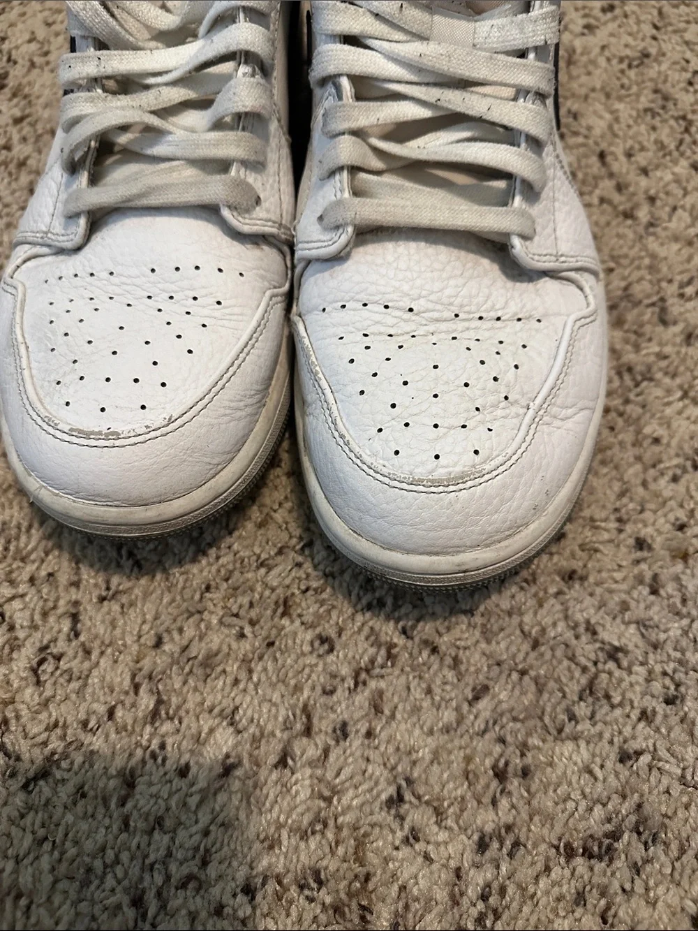 Nike White Navy Gray Air Jordan Mid Men's Sneakers Mens 12.5 Paris