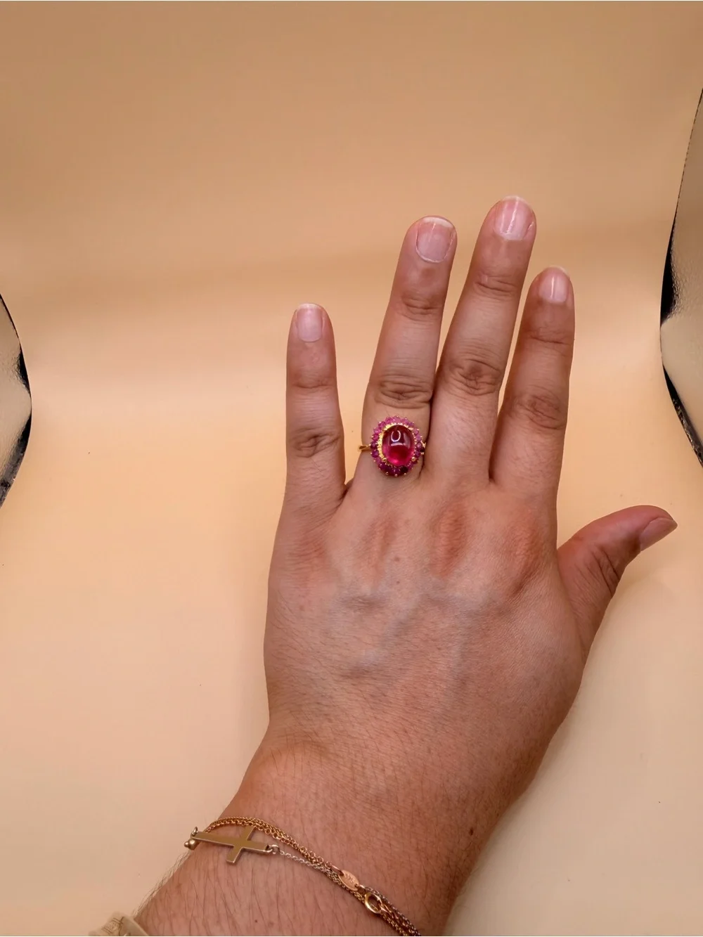 925 Sterling Silver Ruby Ring Size 6.75.