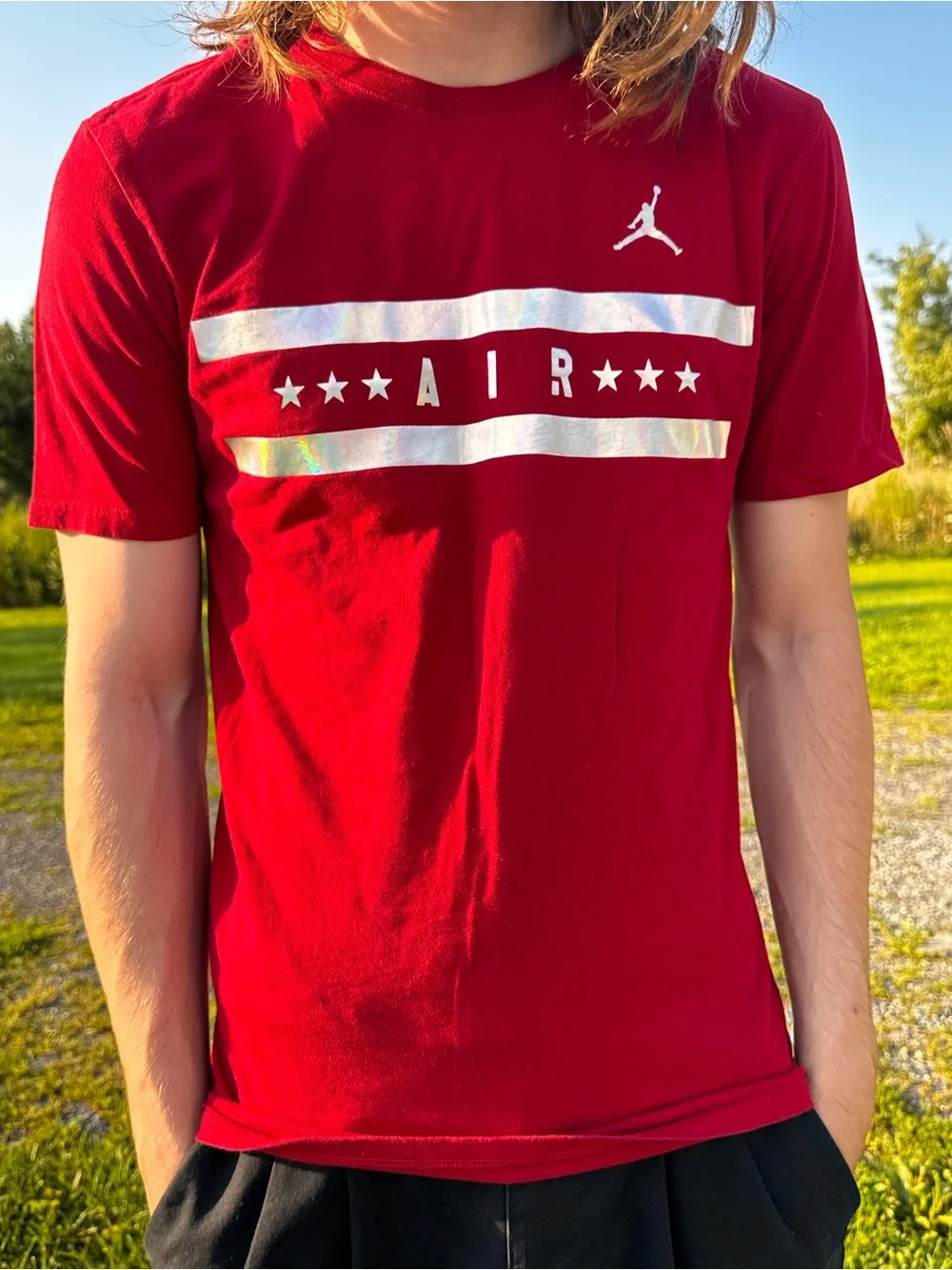 Jordan Red Short Sleeve AIR Graphic Tee