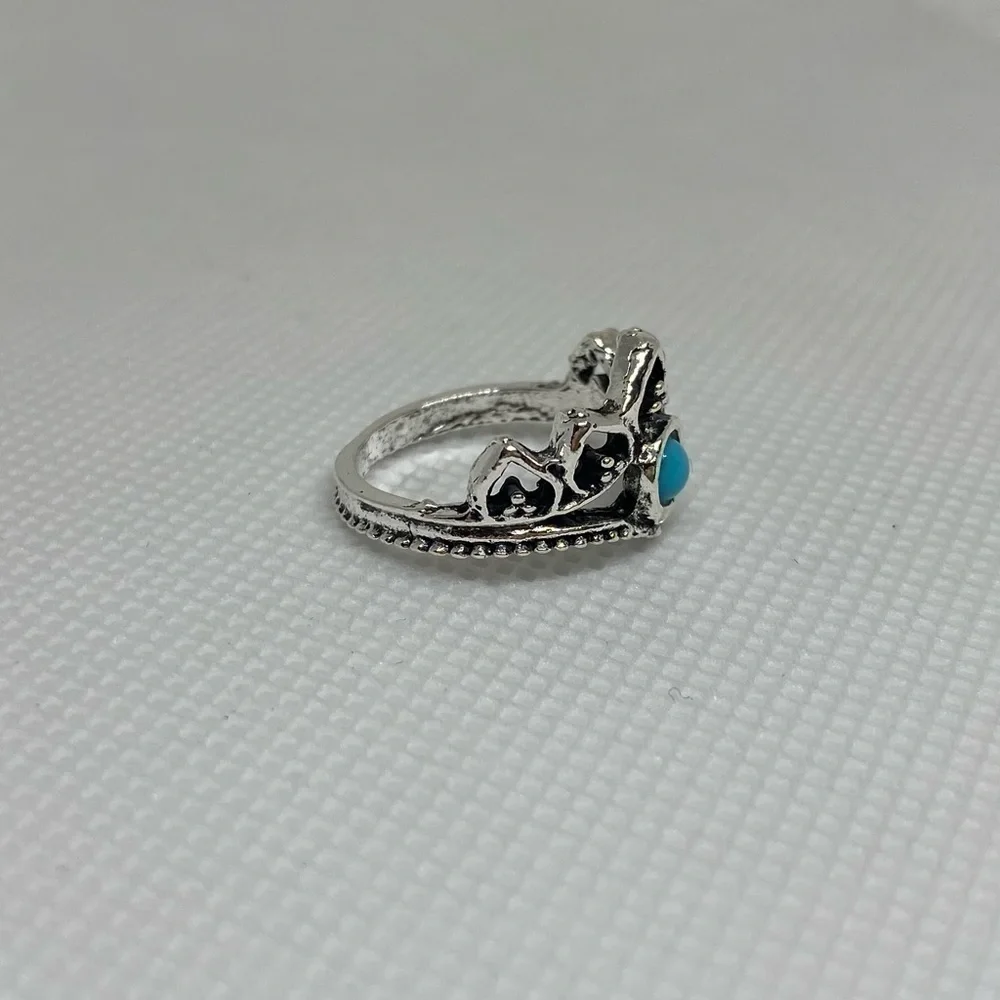 Southwest Style Turquoise Crown Ring