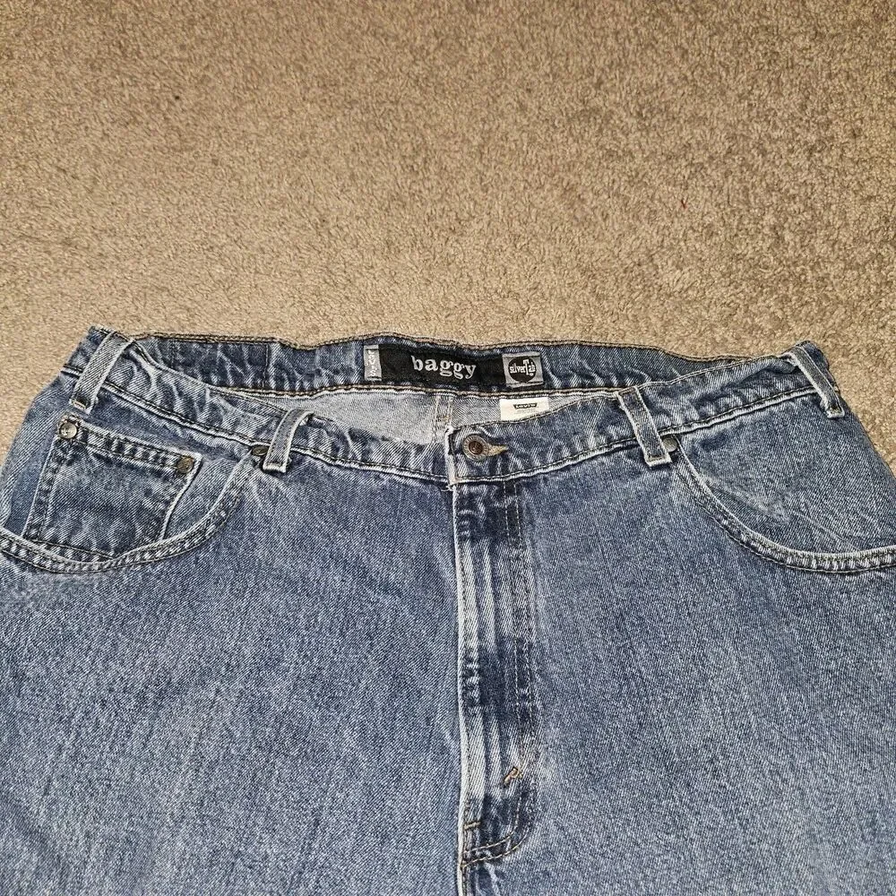 Vintage Levis Silver Tab Jeans Mens 38x32 Blue Baggy Fit Y2K 90s