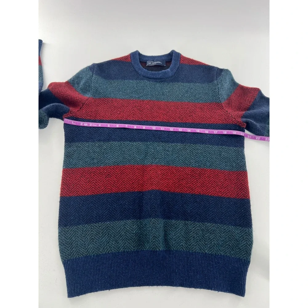 Gap Mens Vintage Lambswool Herringbone Striped Crewneck Sweater Vintage Retro M