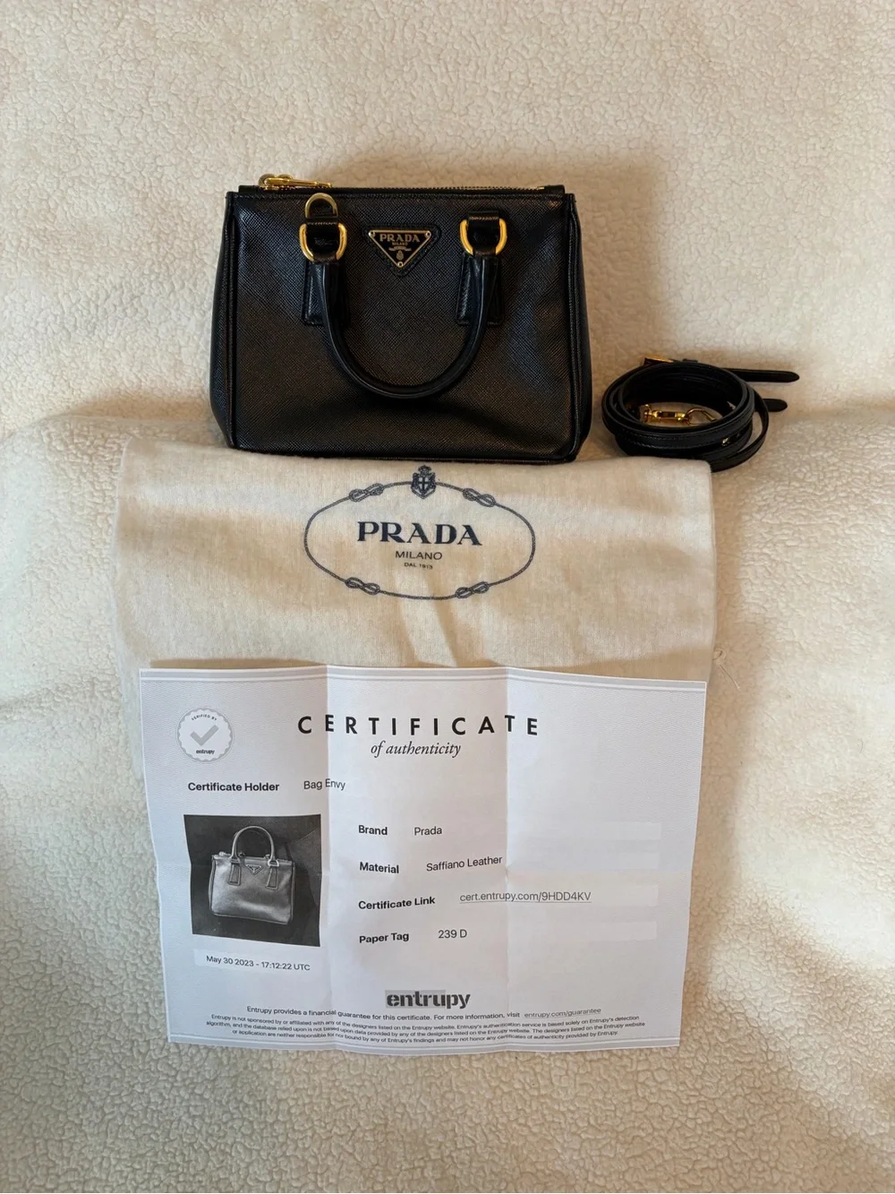 Prada Galleria Micro Saffiano Leather Black Bag