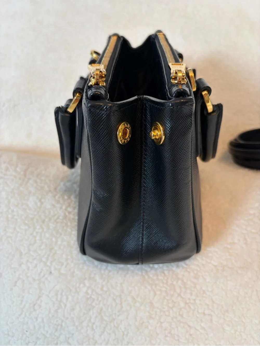 Prada Galleria Micro Saffiano Leather Black Bag