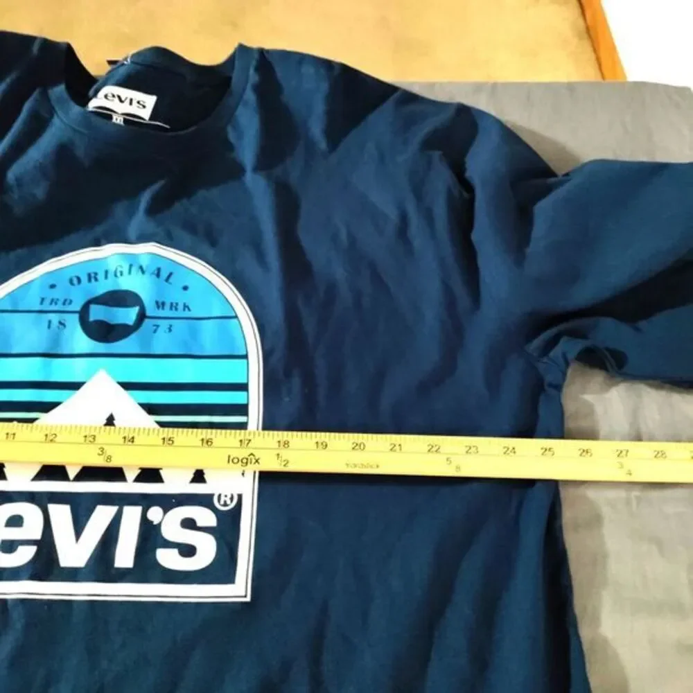 Levi Strauss Mountain Graphic Logo Long Sleeve Pullover Crewneck XXL-NWT Vintage