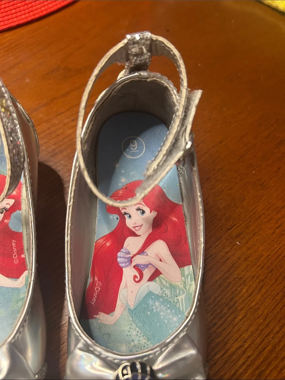 Disney Silver Glitter Ariel Little Mermaid Girls' Dress Shoes