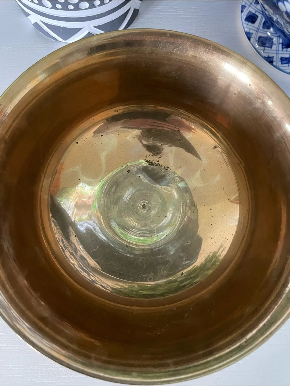 Vintage Antique Solid Brass Centerpiece Pedestal Bowl 7.25”x3.5”