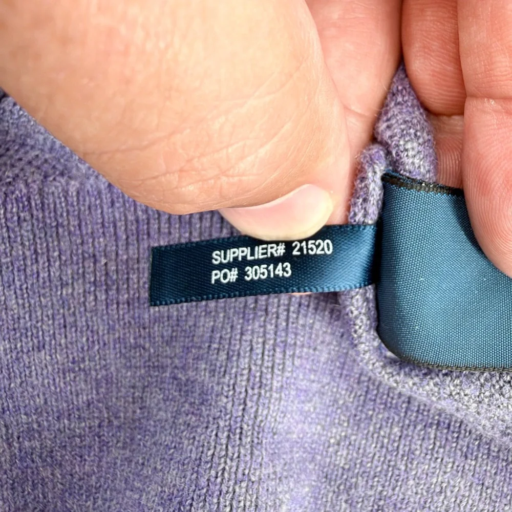 Polo Ralph Lauren V-Neck Sweater Cotton Cashmere Purple Pony M Soft Preppy