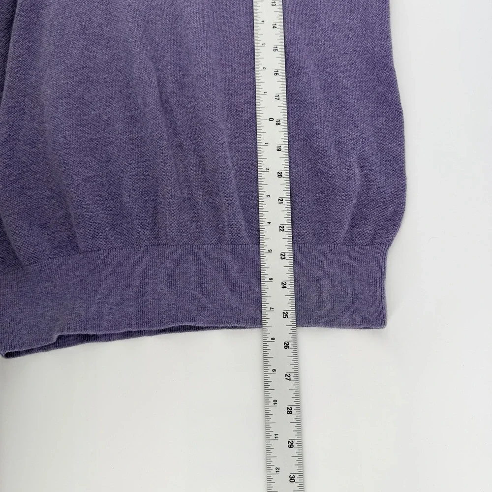Polo Ralph Lauren V-Neck Sweater Cotton Cashmere Purple Pony M Soft Preppy