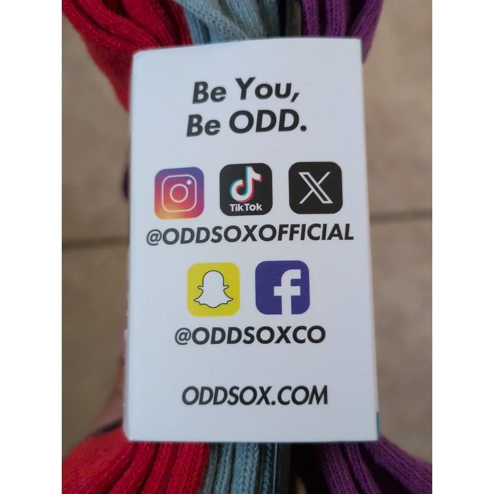 BASIX By ODDSOX 6-Pairs Of Men's Crew Socks Shoe Size Medium 8-12 Purple/Beige