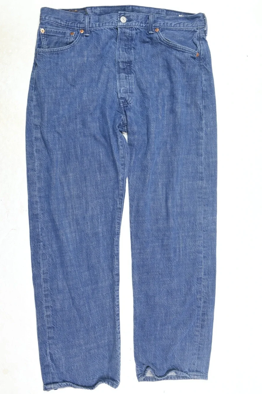 Levis 501 Shrink to Fit White Oak Cone Denim Mens 34x29 Blue Button-Fly Original